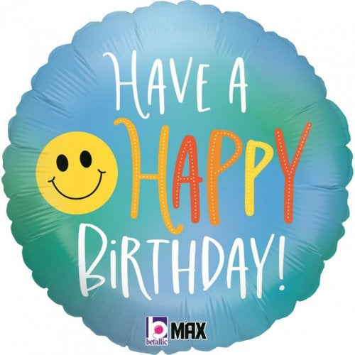 Happy Birthday Smiley 18" Round